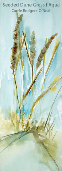 Seeded Dune Grass I Aqua Giclee