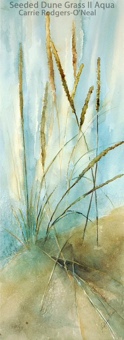 Seeded Dune Grass II Aqua Giclee