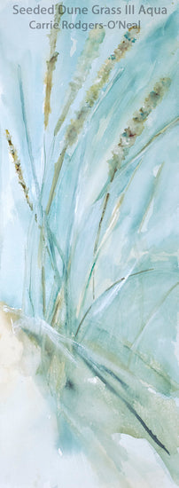 Seeded Dune Grass III Aqua Giclee
