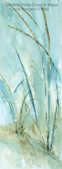 Seeded Dune Grass V Aqua Giclee