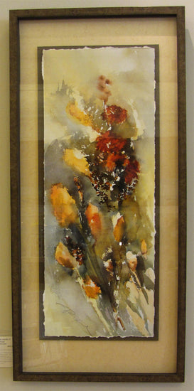 Wind Blown Cat Tails Giclee Framed 'Classic Float'