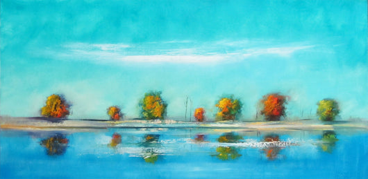 Aqua Reflections Oil Painting