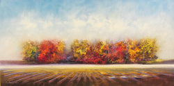 Autumn Tree Line Oil Painting