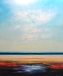 Color Band Lake Oil Painting