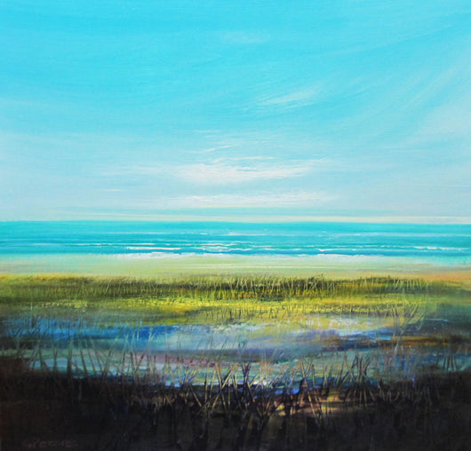 Grassy Shore Oil Painting