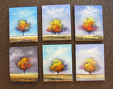 Miniature Colorful Tree Oil Painting