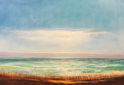 Surf and Beach Grass III Oil Painting