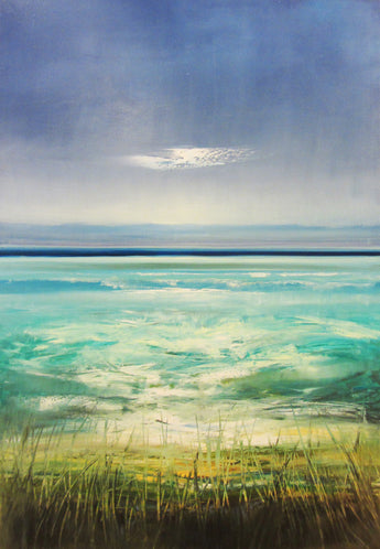 Surf and Beach Grass IV Oil Painting