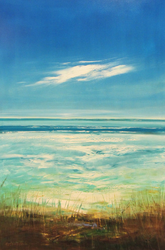 Surf and Beach Grass V Oil Painting