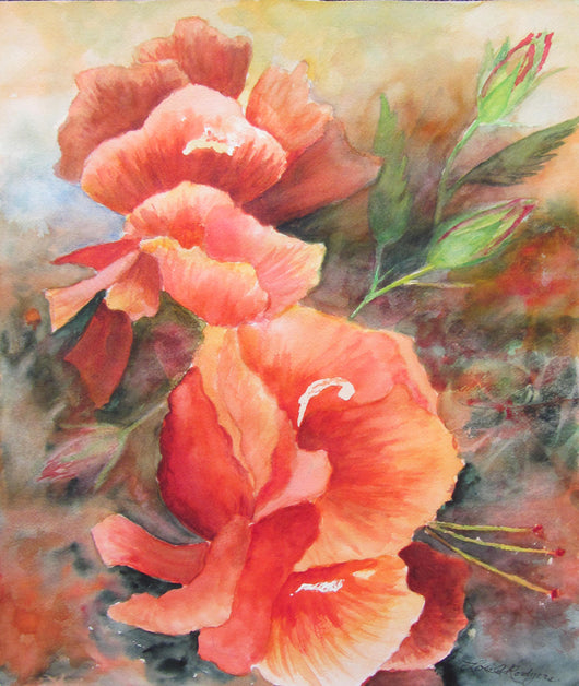Holy Hibiscus Watercolor Painting