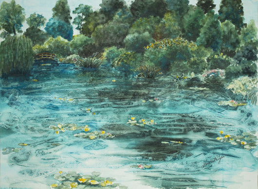 Monet's Pond Watercolor Painting