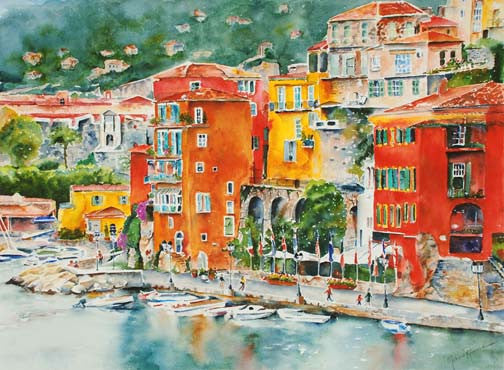French Riviera Harbor Giclee
