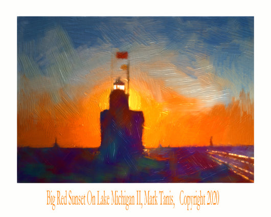 Big Red Sunset On Lake Michigan II Giclee
