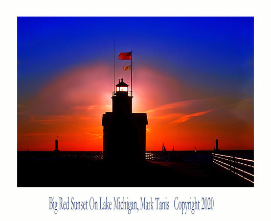Big Red Sunset On Lake Michigan Giclee