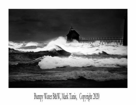 Bumpy Water BW Grand Haven Giclee