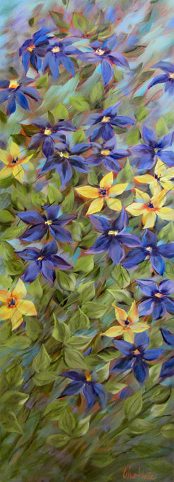 Clematis, Sapphire and Indigo Oil Painting