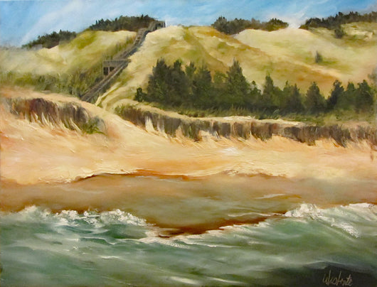 Laketown Beach Oil Painting