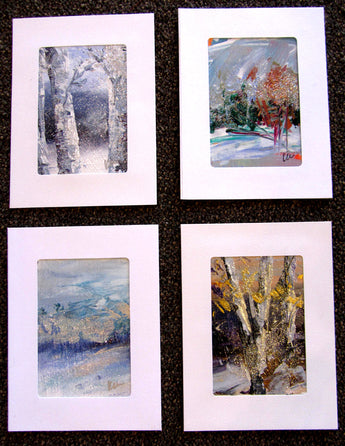 Mini Abstract Winter Acrylic Painting