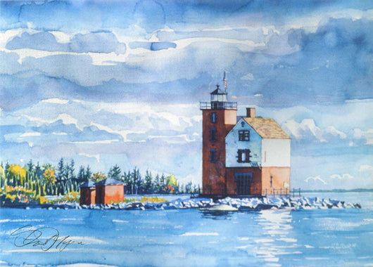 Lighthouse On Mackinac Island I Giclee