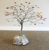 Deeply Rooted Fall Tree Metal Sculpture