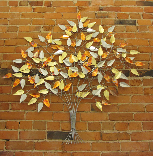 Full and Fresh Copper, Silver and Brass Tree Wall Sculpture