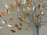 Silver Twisted Tree with Multi Colored Leaves