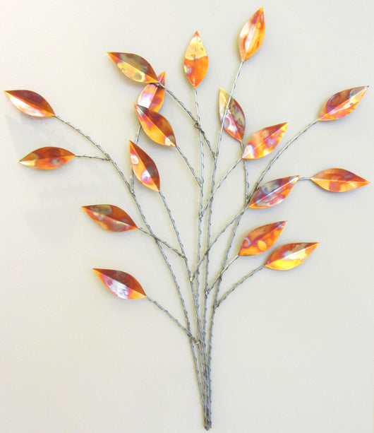 Patinated Leaves with Stems Medium
