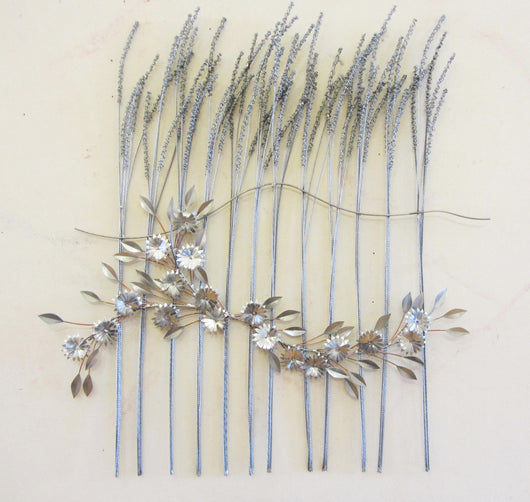 Silver Grass with Floral Stem