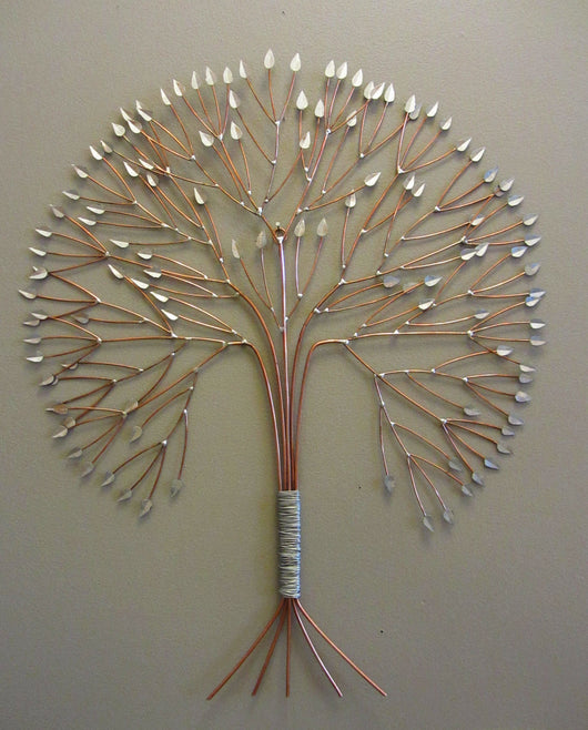 Tree with Copper Branches and Silver Leaves