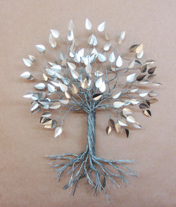 Twisted Silver Leaf Tree Layered