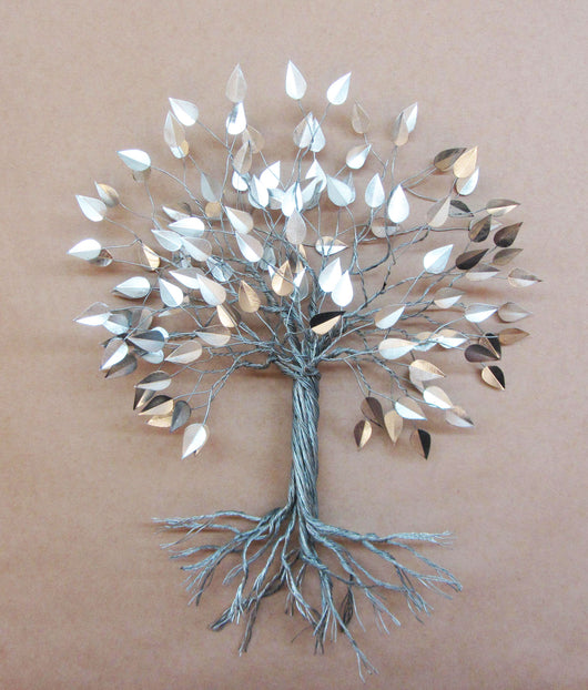 Twisted Silver Leaf Tree Layered