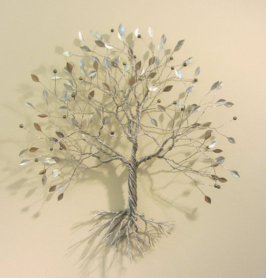 Twisted Silver Leaf Tree with Berries