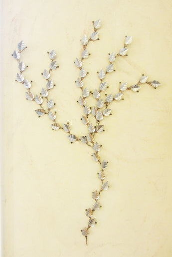 Vertical Branch with Silver Leaves and Berries Long Stem