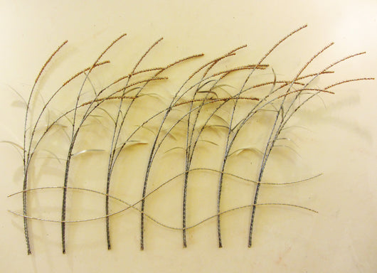 Wire Wrapped Grass with Copper Seed Buds, Silver Leaves and Dune