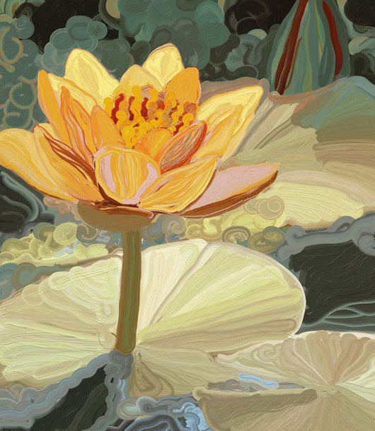 Golden Lotus Play Giclee