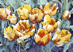 One Dozen Vintage Tulips Giclee Mounted
