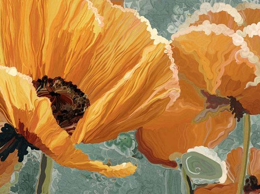 Poppies In Gold Giclee