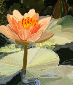Peach Lily Giclee on Canvas